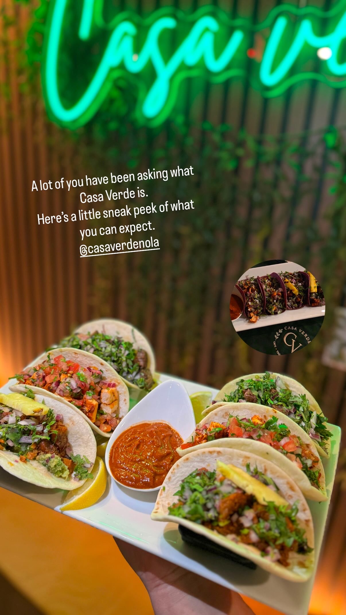 Casa Verde tacos spread