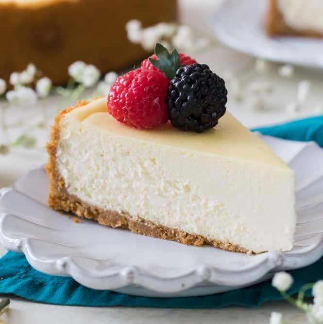 Slice of cheesecake with berries